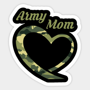 Proud Army Mother T-Shirt Gift Army Mothers Heart Sticker